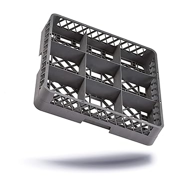 Kerafactum® - Spülkorb Korb mit 9 Feldern für Gläser und Tassen für die Gastro Spülmaschine Spülmaschinenkorb universal aus K