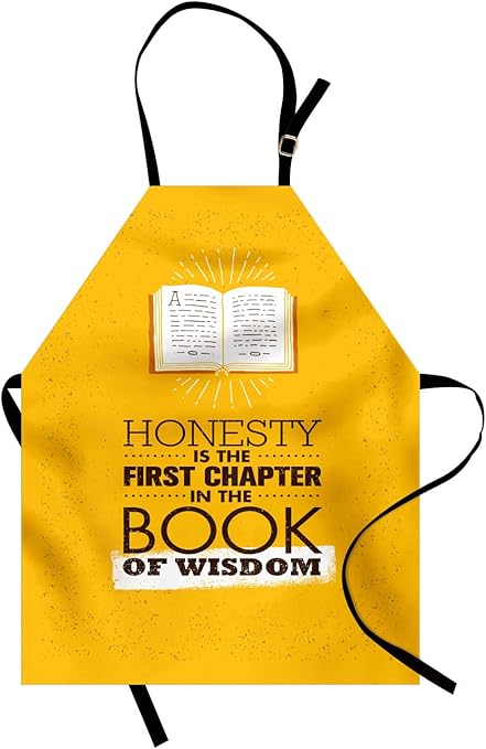 Abakuhaus Livre De Cuisine En Forme De Livre De Sagesse Inspire Par La Citation Sur Fond Jaune Chapitraire D Honnetete Couleur Reglable En Hauteur Impression Numerique Transparente Marron Jaune Et Rouge Amazon Fr Cuisine