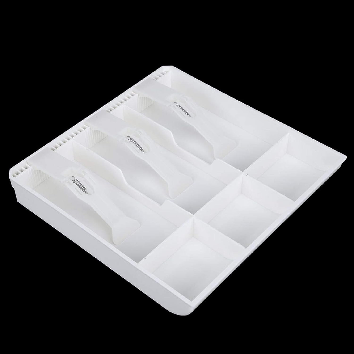 Quality Plastic Cash Drawer Register Insert Tray Replacement 3 Bills 3 Coins Money Storage Box (White) : Electronics