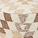 Signature Design by Ashley Abraham Geometric Cotton Pouf, 14 x 14 Inches, White & Brown