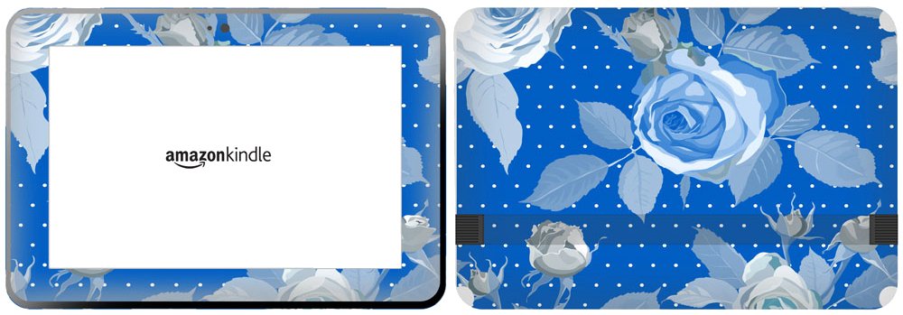 Get it Stick it SkinTabAmaFireHD89_22 Blue Colour Rose Flower with Little Circles Skin for 8.9-Inch Amazon Kindle Fire HD