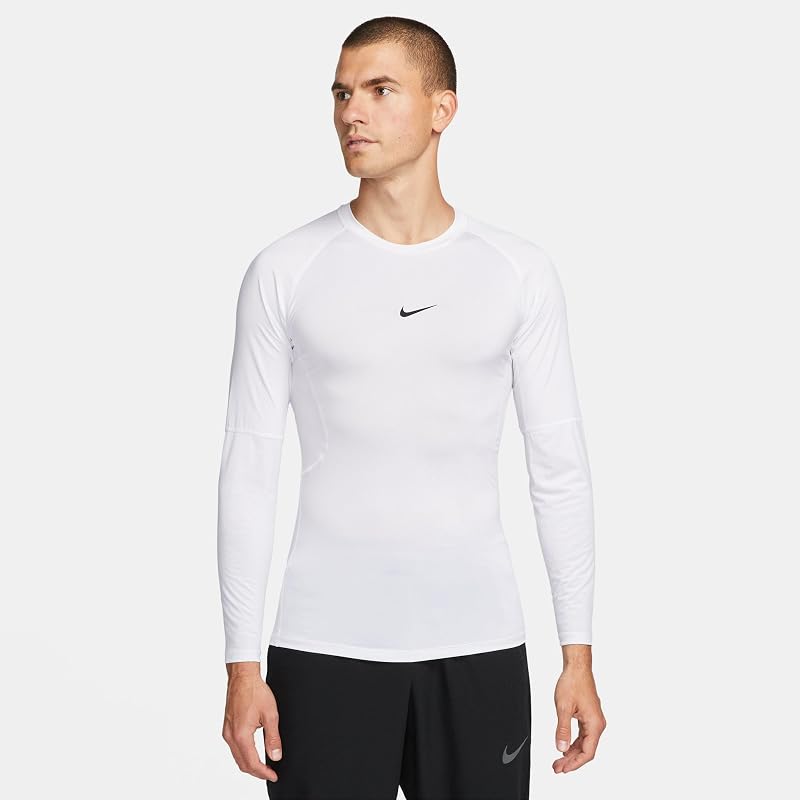 FB7919-100 M NP DF Tight Top LS Maglia Lunga Uomo White/Black Taglia L