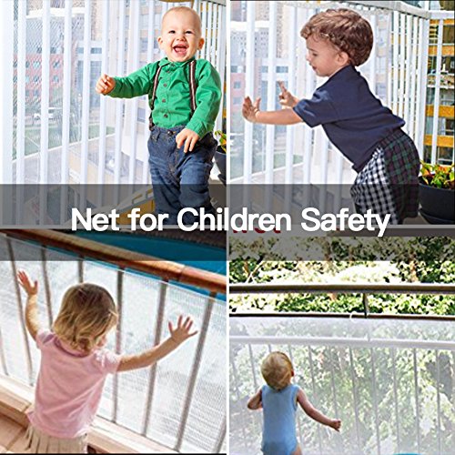image for 4UHeart Child Safety Net - 33'' x 15', Rail Balcony Banister Stair Net