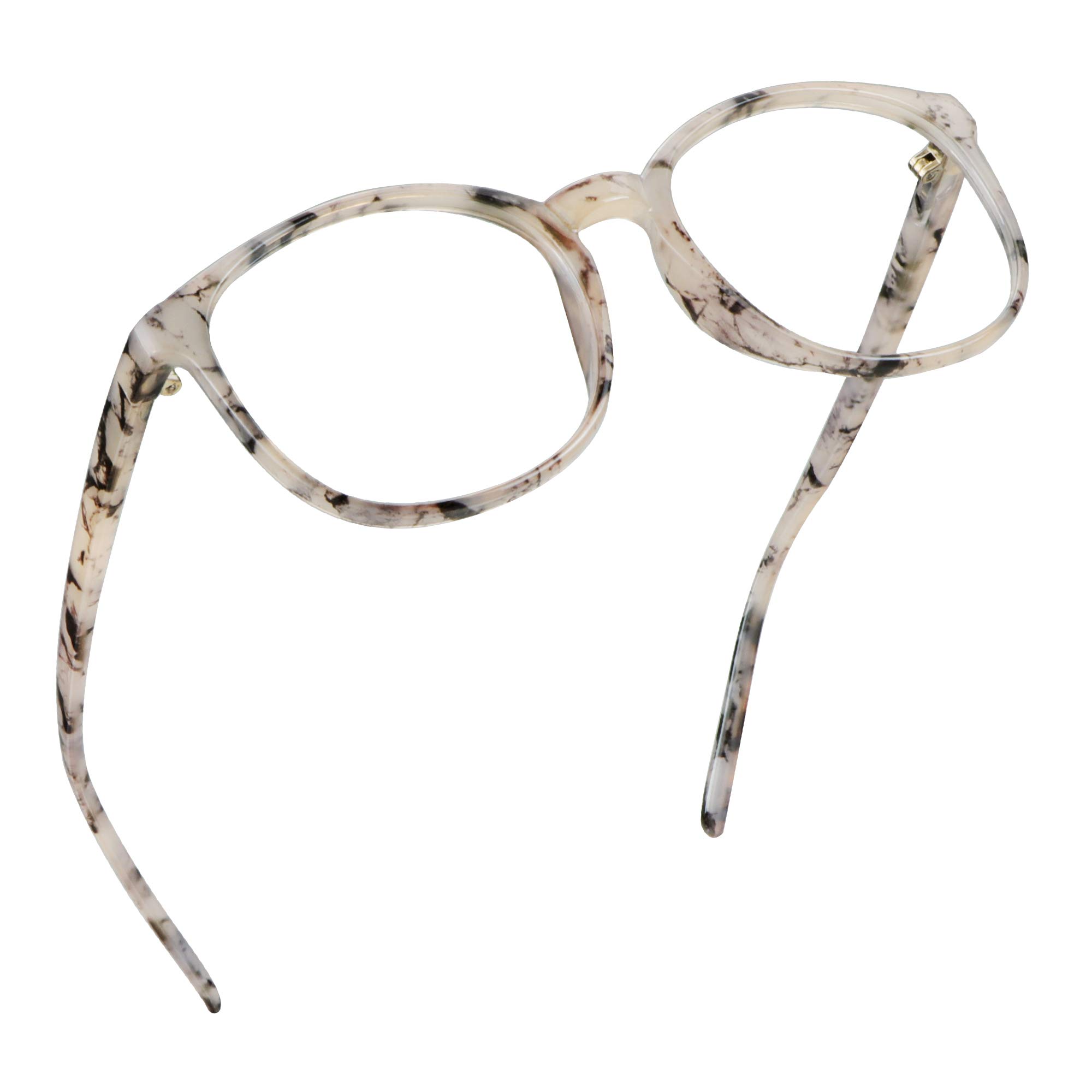 LifeArt Blue Light Blocking Glasses, Computer Reading Glasses, Gaming Glasses, TV Glasses for Women Men, Anti Glare (Marble, No Magnification)