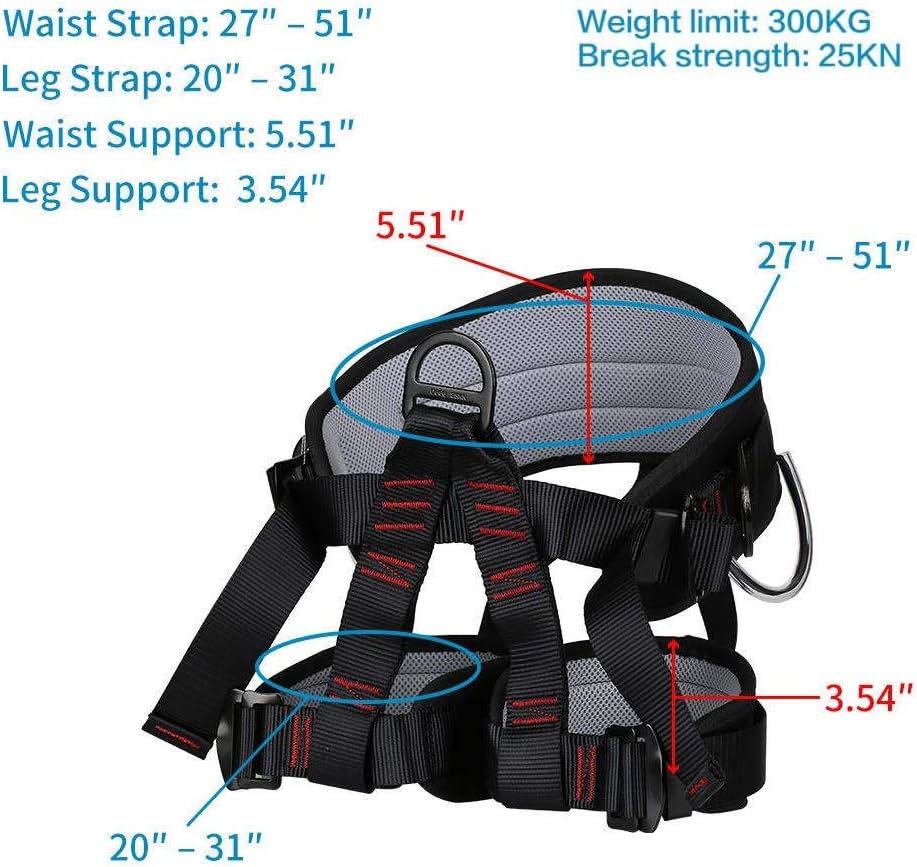 HandAcc Climbing Harness, Thicken Professional Half Body Safety Belt for Rock Climbing, Fire Rescue, Expanding Training and Other Outdoor Adventure Activities : Sports & Outdoors
