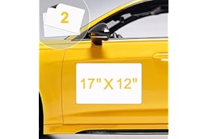 KLSKKJ Blank Car Magnets with 40 mils, 2 Pack 17” x 12” Car Magnets and Decals, Rounded Corners Blank White Car Door Magnet, Magnetic Signs for Vehicles to Advertise Business and Company Logo…