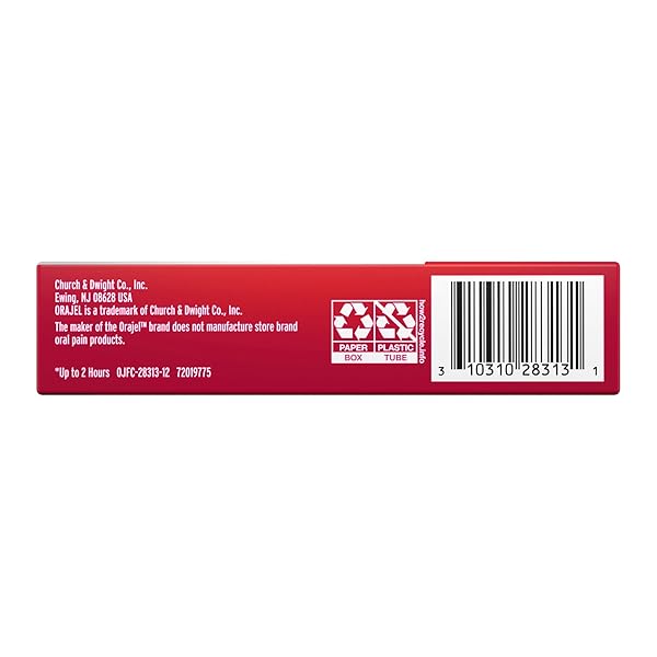 ORAJEL 3X FOR TOOTHACHE & GUM PAIN: MAXIMUM GEL TUBE 0.42OZ – FROM #1 ORAL PAIN RELIEF BRAND – ORAJEL FOR INSTANT PAIN RELIEF