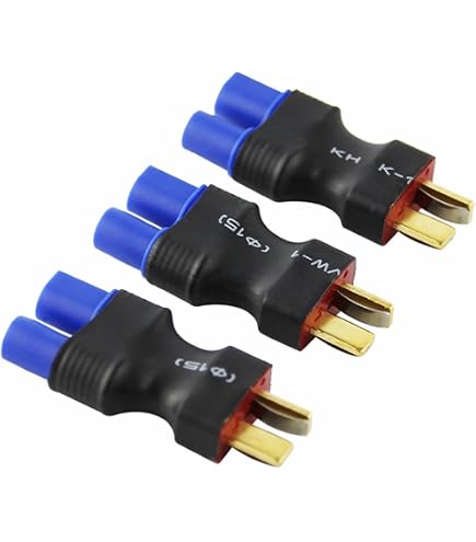 AYECEHI 2-Pair EC5 To T-Plug Adapters - RC Connector For Lipos, Cars, Trucks & Airplanes