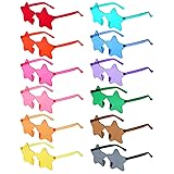Pibupibu 12 Pack Colorful Star Shaped Sunglasses