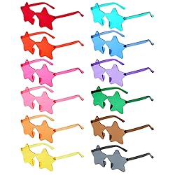 Pibupibu 12 Pack Colorful Star Shaped Sunglasses