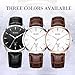 BUREI Men's Watches Ultra-Thin Dial with Rose Gold Hand and Brown Leather Strap