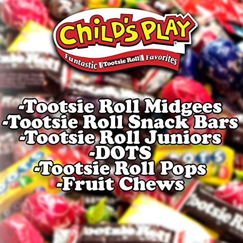 TOOTSIE ROLL CHILD’S PLAY CANDY FAVORITES WITH BONUS MOBILE GAME, 5 POUNDS OF INDIVIDUALLY WRAPPED PARTY CANDY – FUNTASTIC CANDY VARIETY MIX BAG – PEANUT FREE, GLUTEN FREE (5 POUNDS)