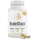 Solira BrainStack Premium Brain Supplement for Women w/Lion’s Mane, Alpha-GPC, L-Theanine & More – Clean Energy Brain Supplements for Memory and Focus — USA-Made, Lab-Tested (30 Servings)