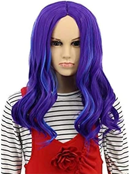 Descendants 3 Personnages Du Film Mal Cosplay Perruque For Toute La Peau Femmes Filles Bleu Moyen Longs Cheveux Boucles Haute Teneur En Fibres De Temperature Amazon Fr Cuisine Maison
