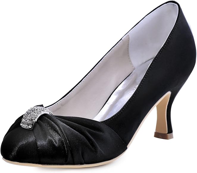 womens black mid heels