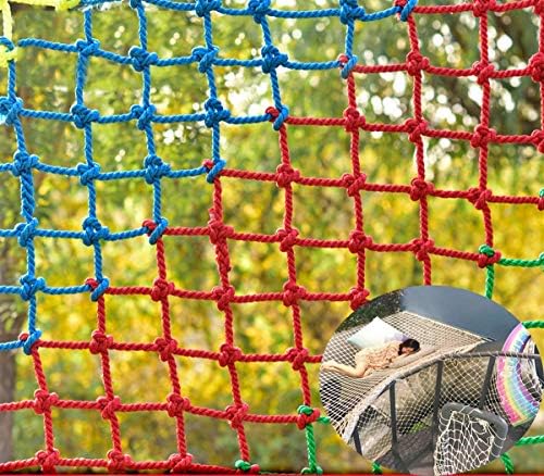 バルコニーセーフティネット ナイロンキャットネット 写真壁釣り装飾ネット子供用階段アンチフォールネット 保護ネットベッド障害幼稚園屋外クライミングネット 遊び場 Color 7m Size 5 並行輸入品 Colorful