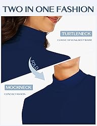 Womens Long Sleeve Turtleneck T-Shirts Mock Neck