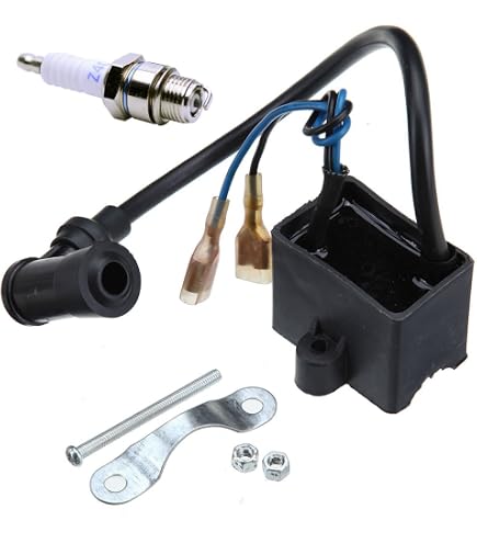 Aynaxcol High Performance CDI Ignition Coil Kit with Magneto Spark Plug for 2 Stroke 50cc-80cc Engine Motorized Bicycle : Automotive
