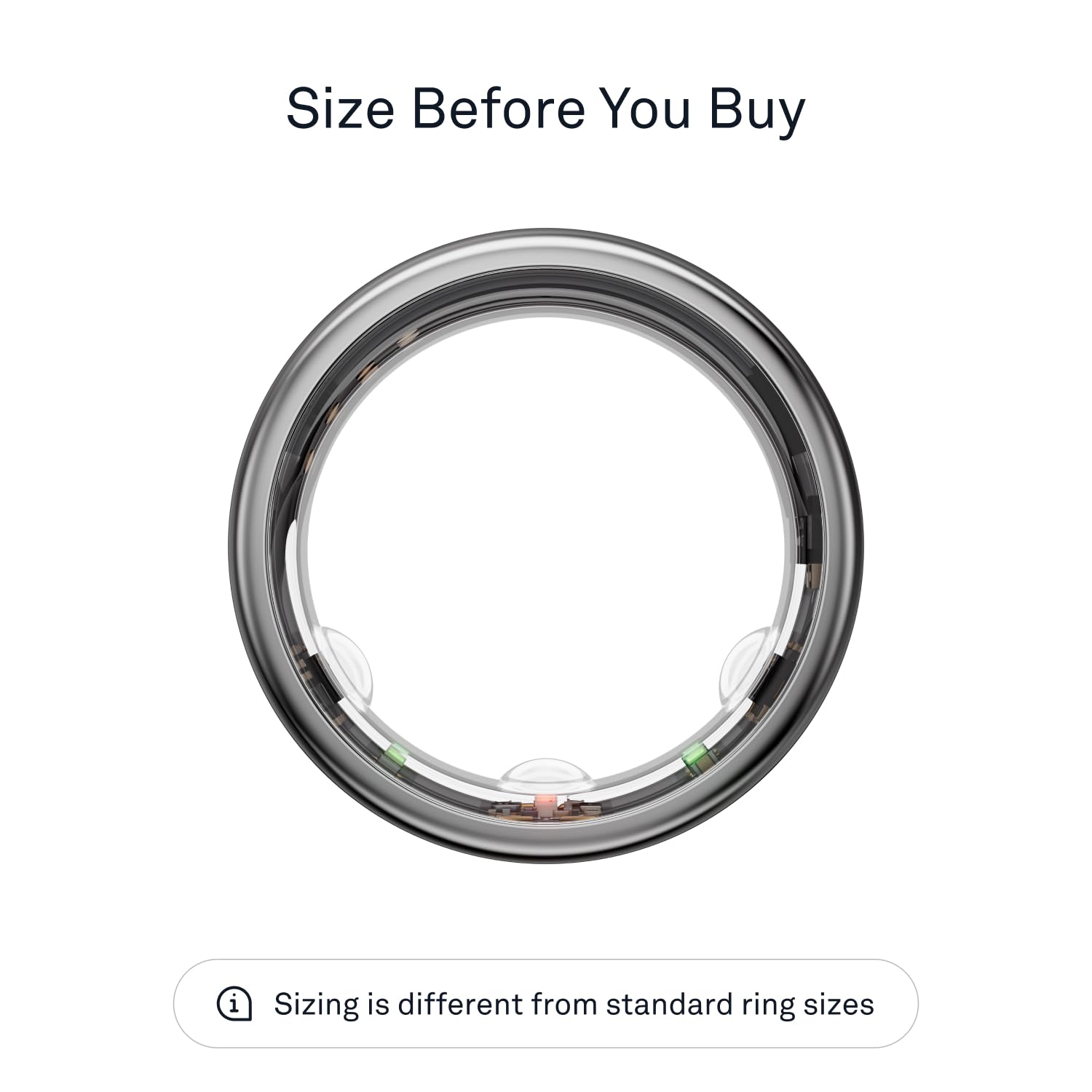 Oura Ring Gen3 Horizon - Silver - Size 6 - Smart Ring - Size First with Oura Ring Gen3 Sizing Kit - Sleep Tracking Wearable - Heart Rate - Fitness Tracker - 5-7 Days Battery Life