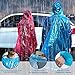 Disposable Rain Poncho Raincoat for Adults, 10 Pack - Extra Thick Emergency Rain Ponchos for Men and Women with Drawstring Hood, Reusable Family Rain Gear for Travel Disney Festivals (2019 Upgrade)