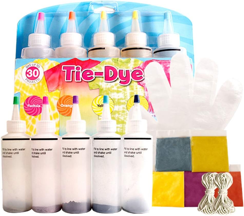 One-step Tie-Dye Kit DIY Clothing Graffiti Dye Party Supplies for Family Entertainment 5 Colors