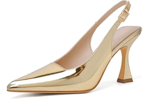 Susanny Slingback Kitten Heels Elegant Dressy Pumps for Women Closed Pointy Toe Sexy Chunky High Heels Wedding Bride Prom Party Dress Shoes