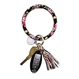 Tovly Wristlet Round O Key Ring Chain Leather