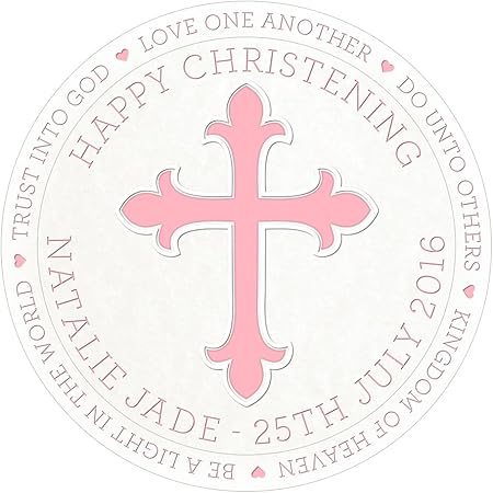 Happy Christening Baptism Girl Cake Topper 7.5 Inch Personalised Edible ...