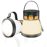 2 Pack 1500LM Camping Lantern Rechargeable, LED Camping Lantern Flashlight | Solar Lantern, 7500mAh Power Bank, Waterproof, 8 Light Modes, Lanterns for Power Outages, Hurricane Emergency, Hiking Outdoor