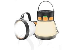 ITONCS 2 Pack LED Camping Lantern, 1500 Lumens Camping Lantern Rechargeable with Solar Panel Charging, Waterproof, 8 Light Modes, 7500mAh Power Bank, Camping Flashlight for Hurricane Emergency, Outdoor