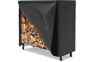 WALMANN 4ft Firewood Log Rack with Cover Outdoor, Heavy Duty Firewood Rack With Weather Resistant 600D Oxford Fabric Cover, Indoor/Outdoor Wood Racks for Fire Wood