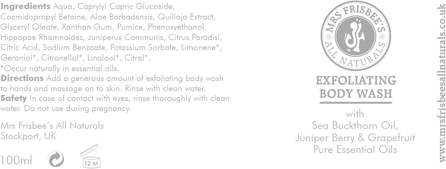 Exfoliating Body Wash with Juniper Berry & Grapefruit Essential Oils/Natural/Vegan/Handmade/Gently removes dead skin cells - Image 3