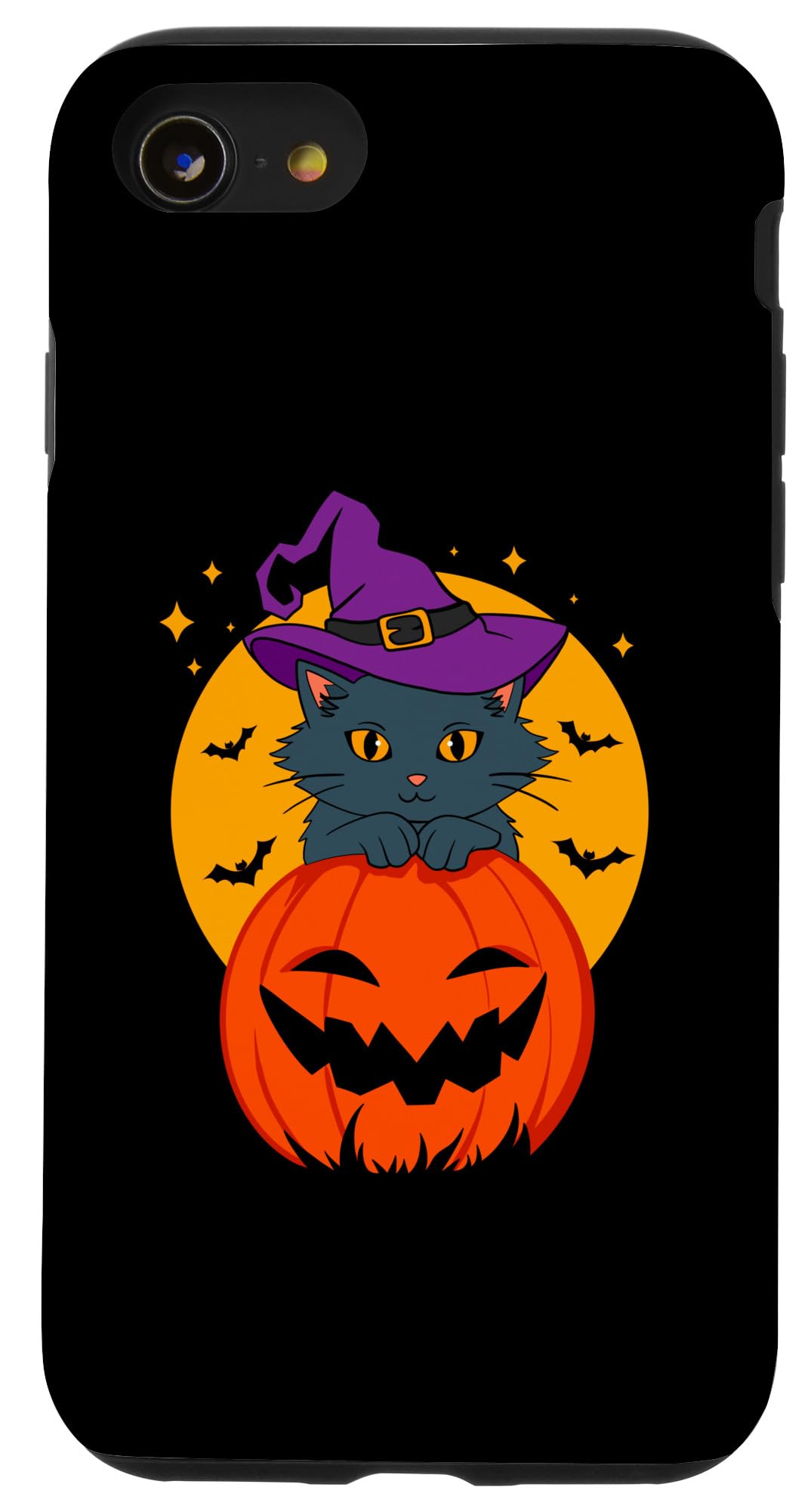iPhone SE (2020) / 7 / 8 Black Witch Cat Pumpkin Halloween Case