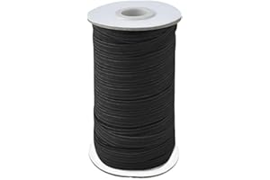 URAMOTO 1/2 Inch Elastic Bands for Sewing, 50 Yards Length Flat Stretch Elastic Cord for Crafts DIY Sewing (Black)