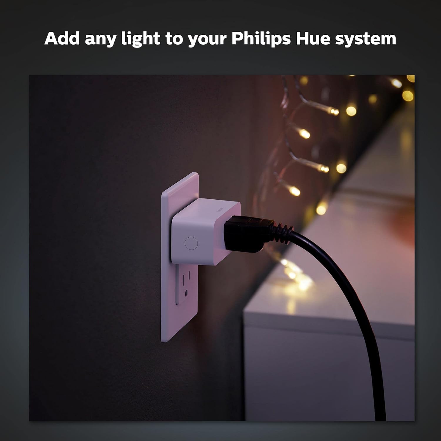 Philips Hue Smart Plug, White - 1 Pack - Turns Any Light Into a Smart Light - Control with Hue App - Compatible with Alexa, Google Assistant, and Apple HomeKit - View 3