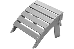 VEVOR Adirondack Ottoman, 16.9L x 18.9W x 13H Inch HDPE Plastic Folding Adirondack Ottoman, Weather-Resistant Foot Rest for A