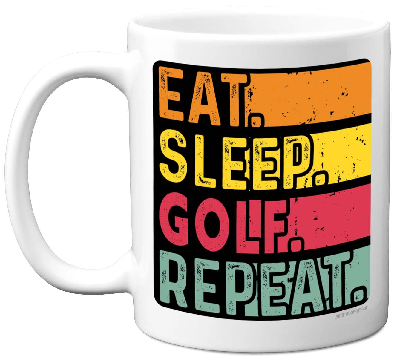 Stuff4 Birthday Mug Gifts for Men Women Him Her - Eat, Sleep, Golf, Repeat - Funny Happy Birthday Present Gift for Sport Golfer Lovers, 11oz Ceramic Dishwasher Safe Premium Mugs