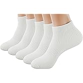JOYZOO Men's Mesh Ankle Thin Socks (5-Pairs) - 95% Cotton Breathable, Stretch Fit Everyday Socks Casual - Size Fit 6-12