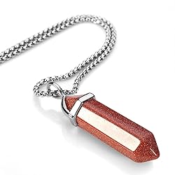 BEADNOVA Synthetic Goldstone Necklace Gemstone