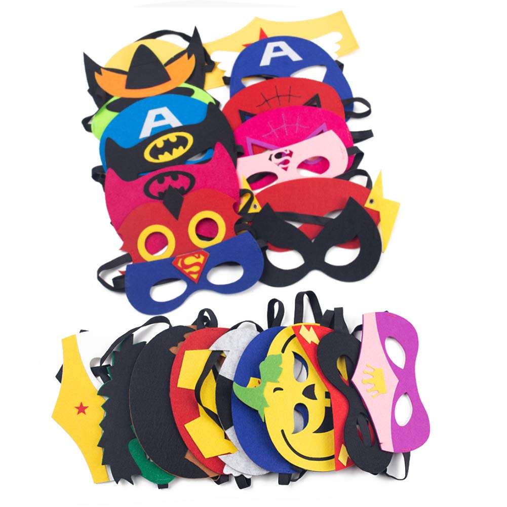 VGoodall Superhero Masks, 35 Pcs Different Superhero Party Masks Children Masquerade Cosplay Eye Masks for Ages 3-Plus Fancy Dress Up Costume Birthday Cosplay Halloween Party Gifts