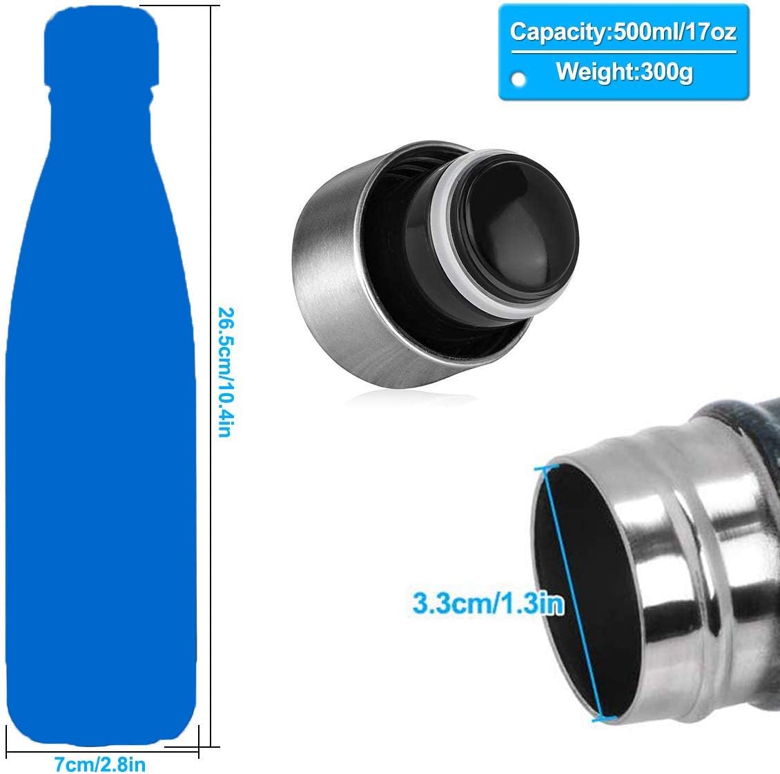 Camouflage Stainless Steel Water Bottle, 500ML,Metal Sports Bottles,Double Walled Vacuum - Image 5