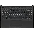RenBang Tech Replacement for HP 14Z-DK 14-DK 14-CF 14S-CF Laptop Upper Case Palmrest Touchpad with Keyboard Assembly L91187-001 6070B1751302 Jet Black