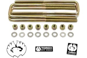 TORCH OFF ROAD Torch 12.5" Square Extended U Bolts Extra Long 2.5" Wide 9/16" Ubolt with Hardware