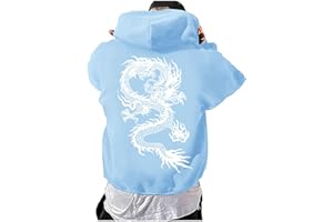 BNisBM Mens Hoodies Pullover,Sweatshirts for Men Hoodies Chinese Dragon Graphic Oversized Hoodies Casual Loose Sweatshirt