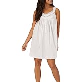 Eileen West Queen Anne’s Lace Womens Sleepwear & Loungewear – Heirloom Dream Collection - 100% Cotton Lawn Nightgown Chemise