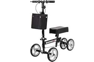 ELENKER Economy Knee Walker Steerable Medical Scooter Crutch Alternative Black