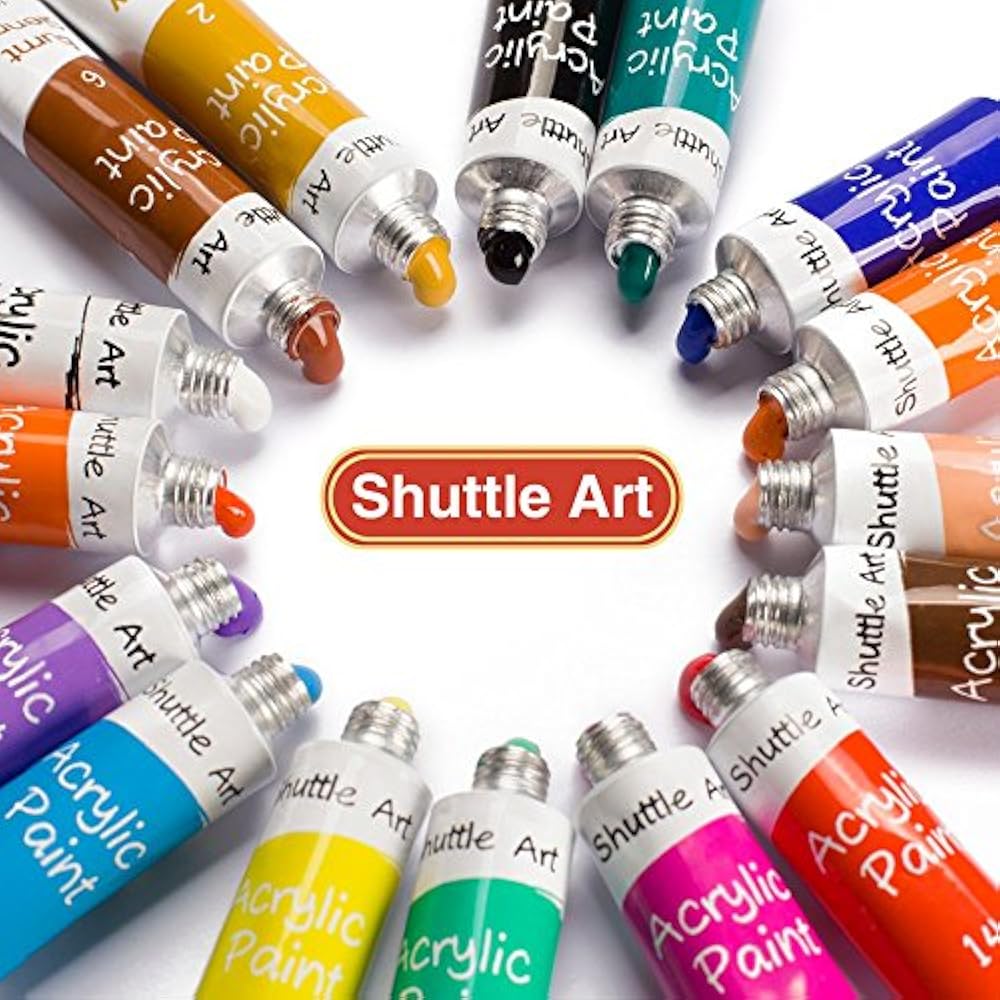Acrylic Paint Set 16 X12ml Tubes Artist Quality Non Toxic Rich Pigments