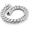 Dankadi Fashion 925 Sterling Silver Solid Miami Cuban Link Chain Bracelet 8MM-12MM-14MM Curb Cuban Solid Thick Big Link Bracelet For Men 7-10 Inch Jewelry Gift