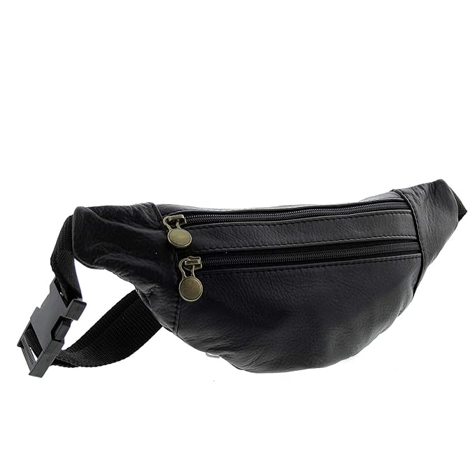 IO.IO.MIO Bauchtasche echt Leder Hüfttasche Gürteltasche Bauchtasche Ledertasche Hip Bag schwarz