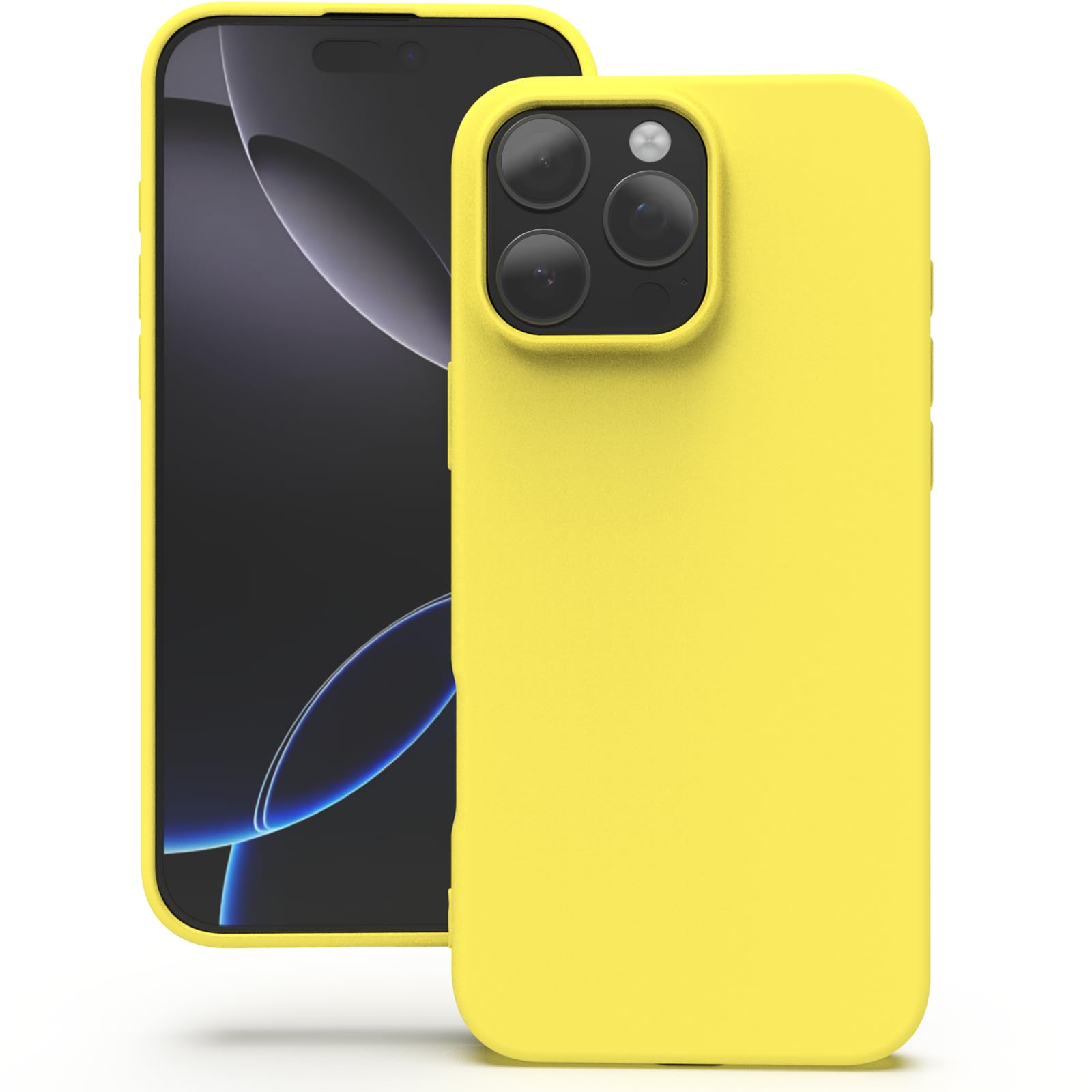 YATWIN Silicone Case for iPhone 16 Pro Max, Soft-Touch, Shockproof, DustProof, Antiskid Full Body Armour Phone Cover for Apple iPhone 16 Pro Max - Yellow